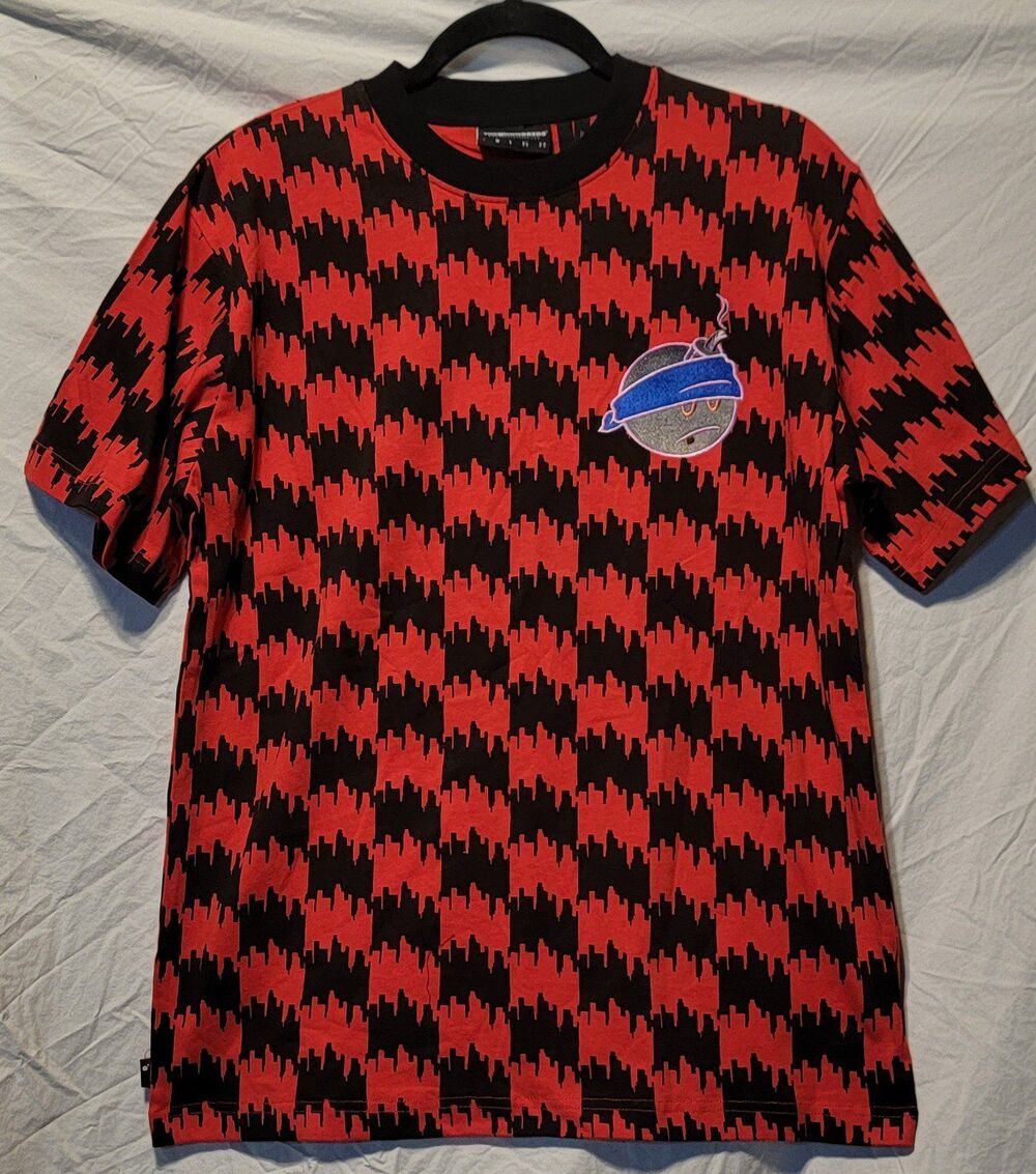 The Hundreds Townstooth Black And Red T-Shirt Size Small NWT
